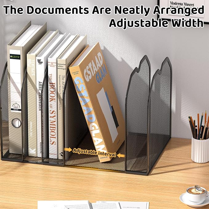 Black 7-Section File Folder Organizer - Image 5