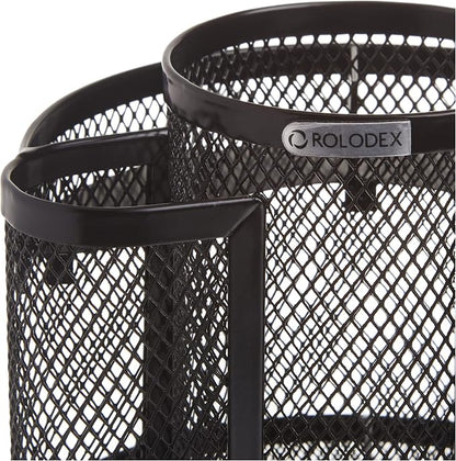 Rolodex Desk Organizer Rotating Office Supply Caddy Mesh Black - Image 5