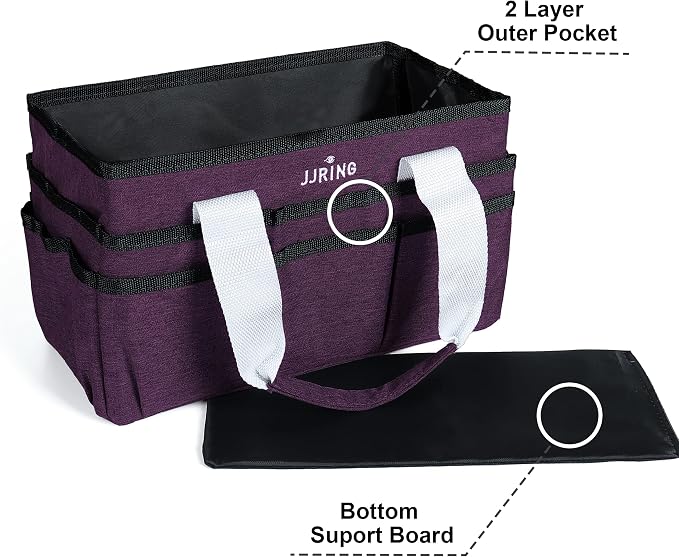 JJRING Craft Organizer Tote Bag, Art Storage Caddy - Image 3