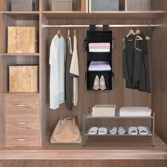 MAX Houser 3-Shelf Hanging Closet Organizer, Hanging Sweater Organizer - Image 6