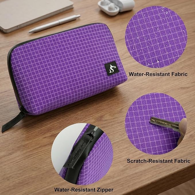 simtoper Small Electronics Organizer Travel Case – Slim Travel Cable Pouch - Image 3