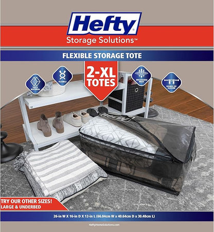 Hefty Storage Bags Extra Large Double Zipper Backpack, Heavy Duty Water - Image 2