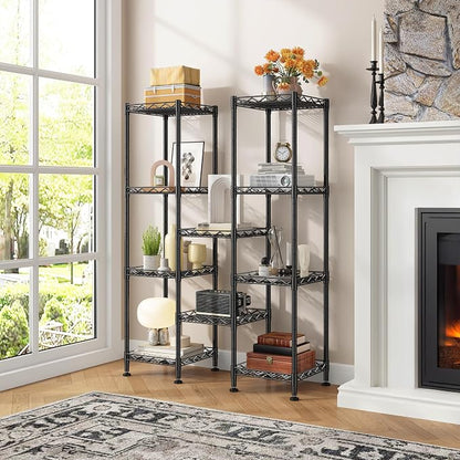 DurayLoly Set of 2 Storage Shelves-5 Tier Metal Shelving Adjustable Wire - Image 7