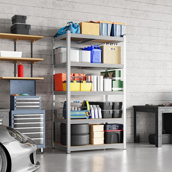 Yaheetech 5-Tier Heavy Duty Storage Shelves 35.5" W x 16" D x 71" H Silver | - Image 2