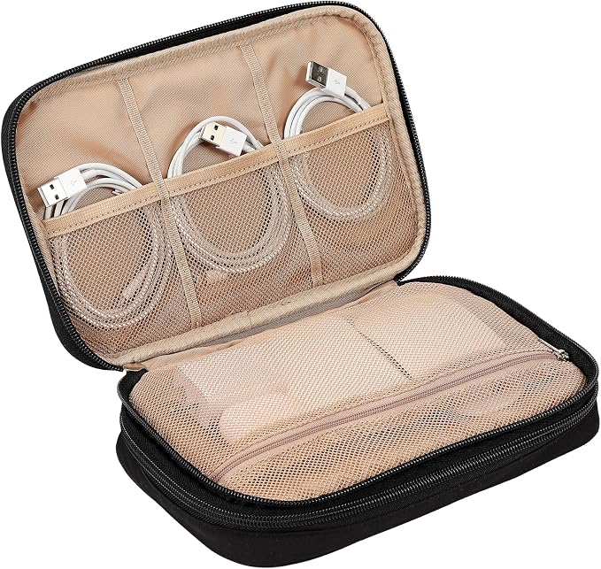 NISHEL Travel Cord Organizer Case, Double Layers Tech Electronic Bag, Essentials - Image 5