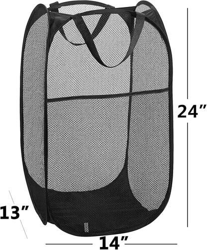 2 Laundry Baskets, pop-up Laundry Baskets, Foldable mesh Laundry Baskets… - Image 7