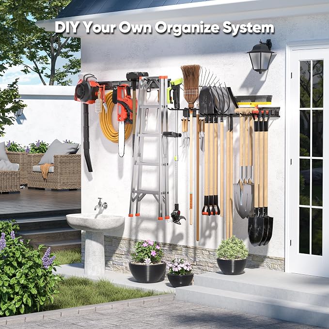 Garden Tool Organizer Wall Mount, 64 inches Tool Storage Rack - Image 4