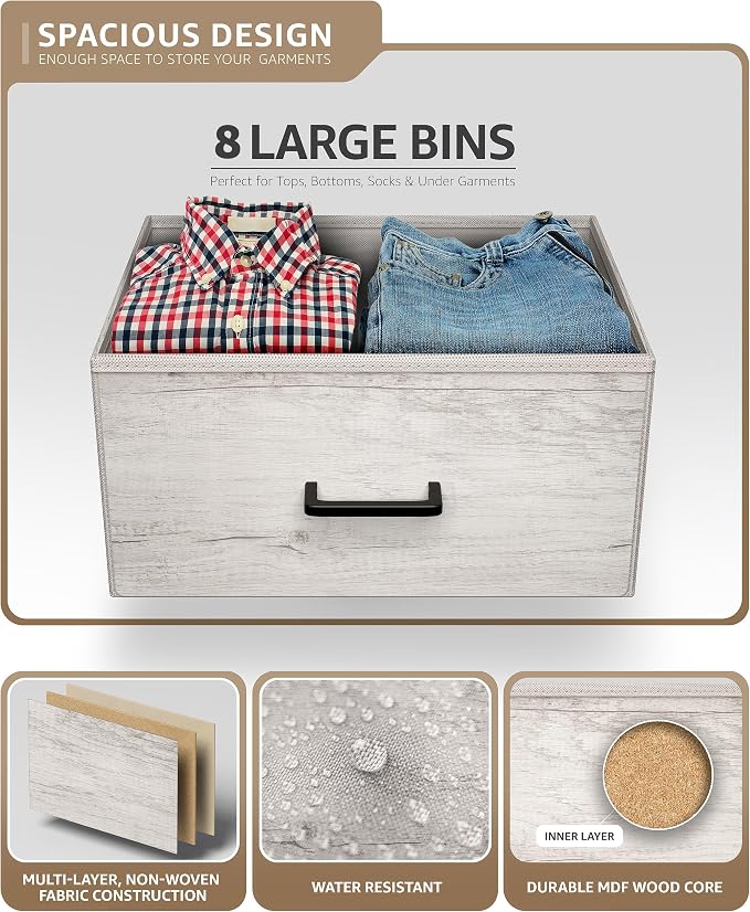 Sorbus Dresser with 8 Faux Wood Drawers - Image 6