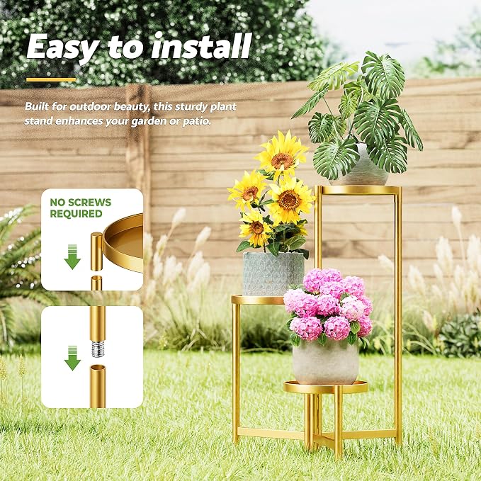 3 Tiered Plant Stand Indoor for Multiple Large Planter, Tall Heavy Duty - Image 6