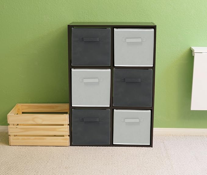 Simple Houseware Foldable Cube Storage Bins, 11-Inch Dark Gray - Image 7
