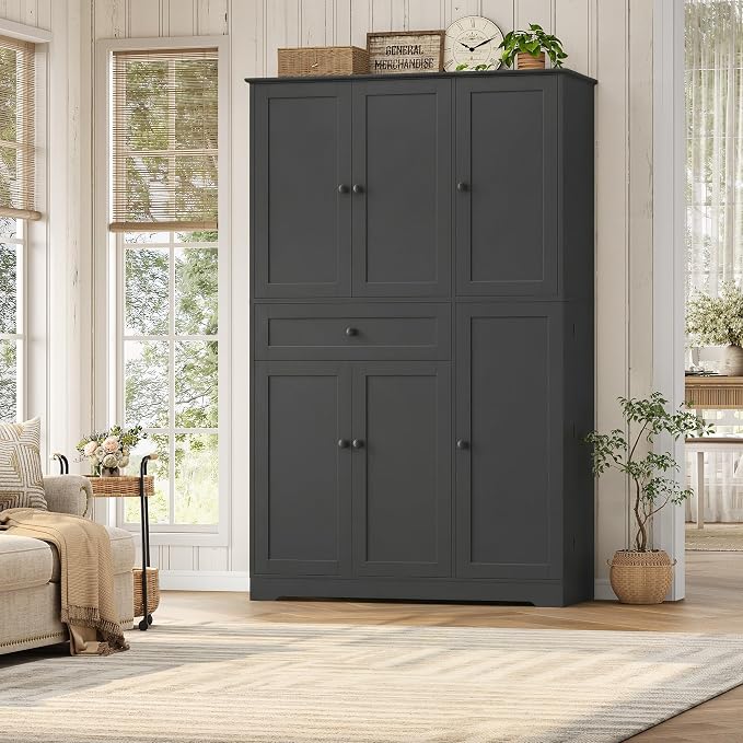HOSTACK 68" Tall Kitchen Pantry Storage Cabinet - Image 2