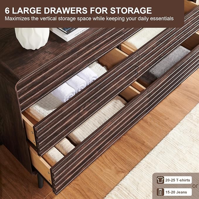 RedLemon 6 Drawers Dresser for Bedroom, Chest of Drawers - Image 5