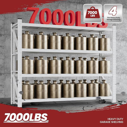79" Wide Storage Shelves, 7000LBS Garage Shelving Heavy Duty, Standing Shelf - Image 9