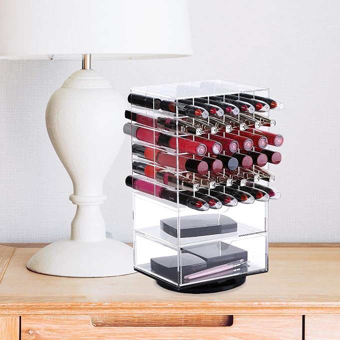 MOOCA Acrylic Rotating Makeup Organizer Desktop Cosmetics Storage Tower Makeup - Image 7
