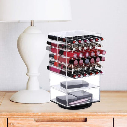 MOOCA Acrylic Rotating Makeup Organizer Desktop Cosmetics Storage Tower Makeup - Image 7