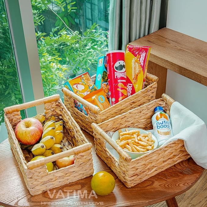 VATIMA Hyacinth Small Wicker Basket 11.6x8.1x4.9" - Image 9