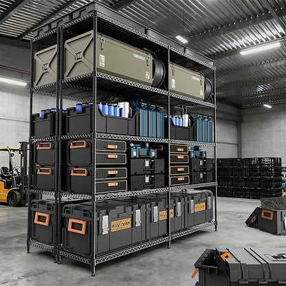 5 Tiers Storage Shelves Load 1500LBS, Metal Shelving Wire Metal Shelving Unit - Image 2