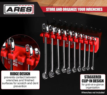 ARES 62008-10-Piece Red Magnetic Wrench Organizer - Image 4