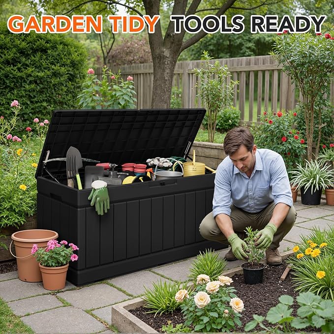 78 Gallon Deck Box Outdoor Indoor Waterproof Storage Box - Image 3