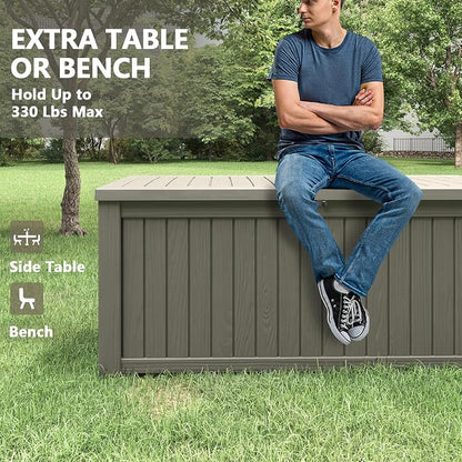 Outdoor Storage Box, 180 Gallon Deck Box, Waterproof and UV Resistant Large - Image 3