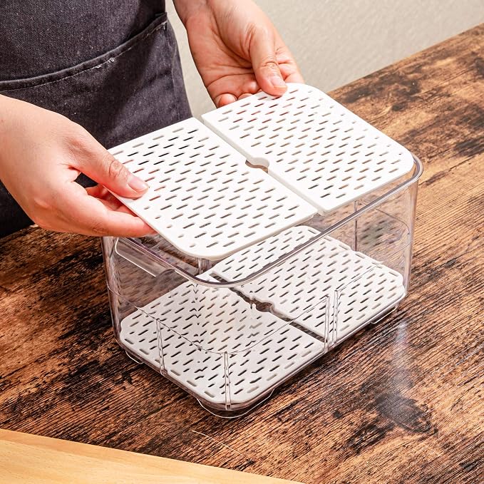 SANNO Vegetable Fruit Containers Fridge Food Storage Produce Saver Container - Image 5