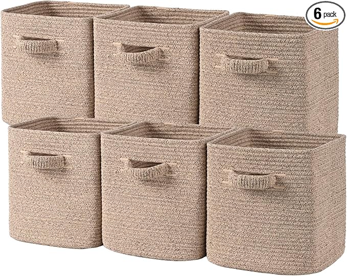 11 Inch Storage Cubes, 6 Pack Cube Storage Bins by Degeyoyo
