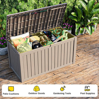 EasyUp 180 Gallon Outdoor Deck Box Waterproof, UV Resistant Resin Outdoor - Image 7