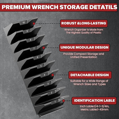 40PCS Magnetic Wrench Organizer Wrench Holder - Image 7