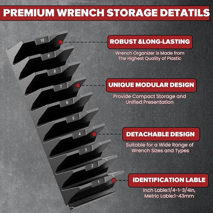 40PCS Modular Wrench Organizer Wrench Holder - Image 5