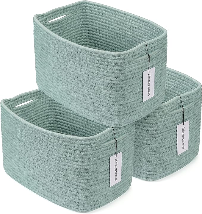 Cotton Rope storage Basket Bins Woven Basket by XUANGUO