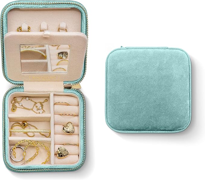 Benevolence LA Plush Velvet Jewelry Box | Travel Jewelry Case Organizer by BenevolenceLA