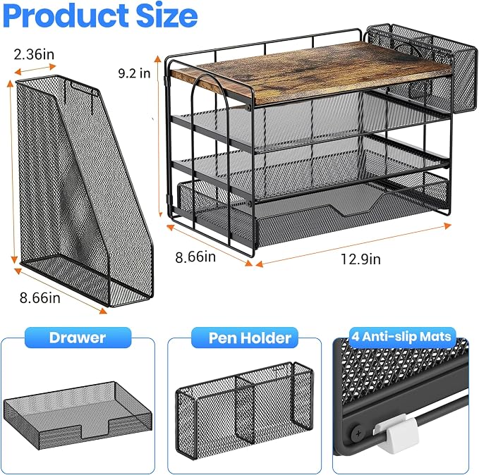 OPNICE Desk Organizer, 4-Tier Desktop File Organizer - Image 6