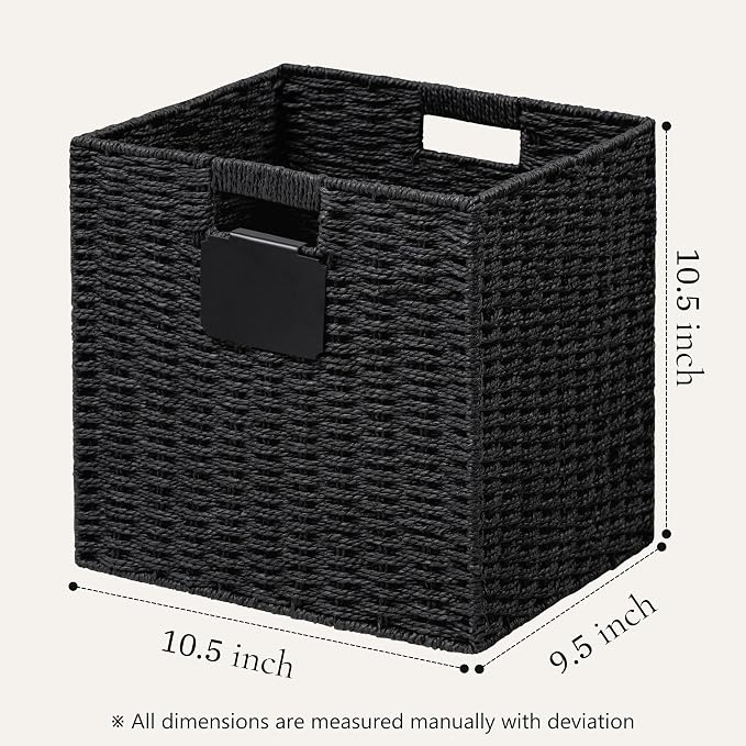 UBBCARE 2 Pack Wicker Basket, 10.5×10.5 Storage Cubes - Image 2
