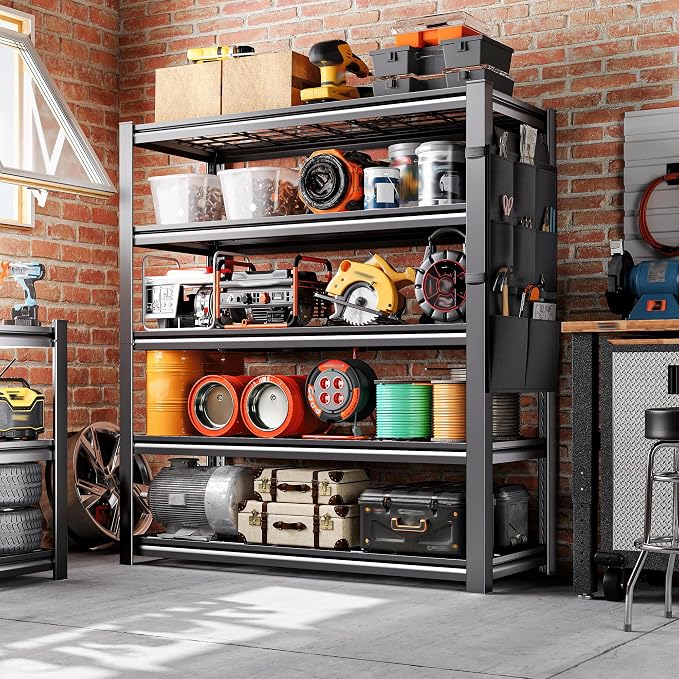 REIBII Storage Shelves, Heavy Duty Garage Shelving Load 2500LBS, 5-Tier Garage - Image 9