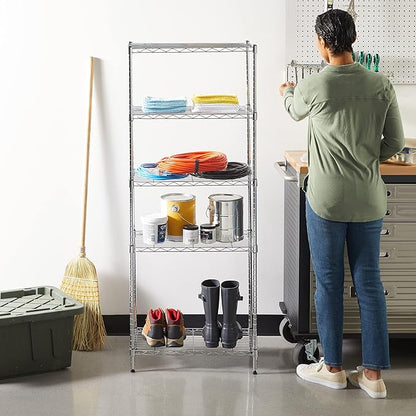 Amazon Basics 5-Shelf Adjustable, Storage Shelving Unit, Steel Organizer Wire - Image 11