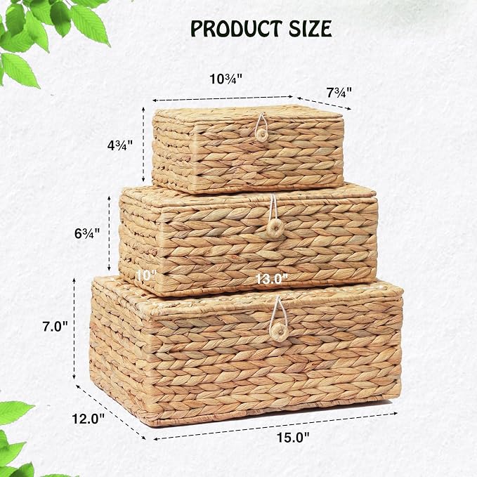 Set of 3 Wicker Storage Baskets - Image 5