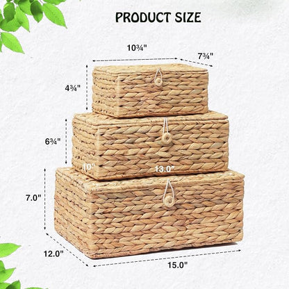 Set of 3 Wicker Storage Baskets - Image 5