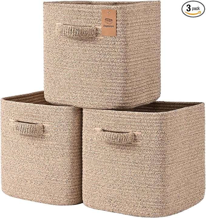 12 Inch Storage Cubes, 3 Pack Cube Storage Bins by Degeyoyo