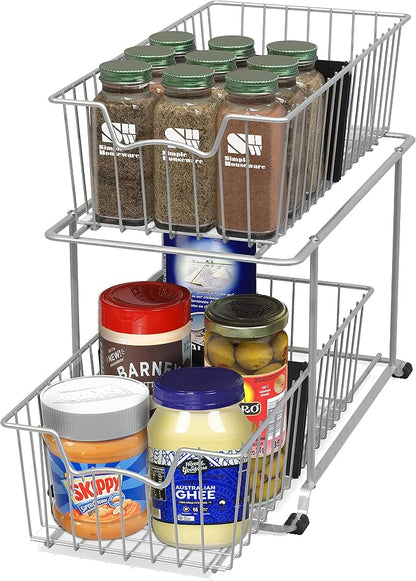 Simple Houseware 2 Tier Cabinet Wire Basket Drawer Organizer - Image 4
