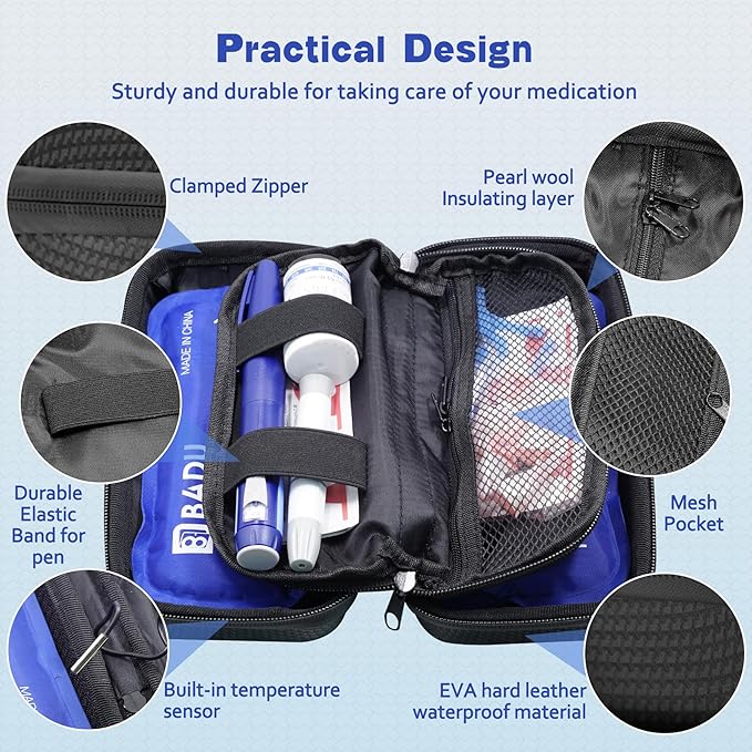 Insulin Cooler Travel Case TSA Approved Diabetic Medicine Cooling Bag - Image 4