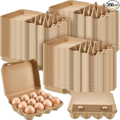Rtteri 200 Pieces Paper Pulp Egg Cartons Bulk 3x4 Style Vintage Blank Egg by Rtteri