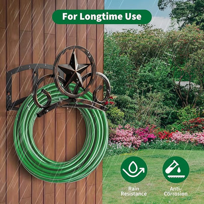 Garden Hose Holder Wall Mounted Decorative, Heavy Duty Metal Hose Hanger - Image 5