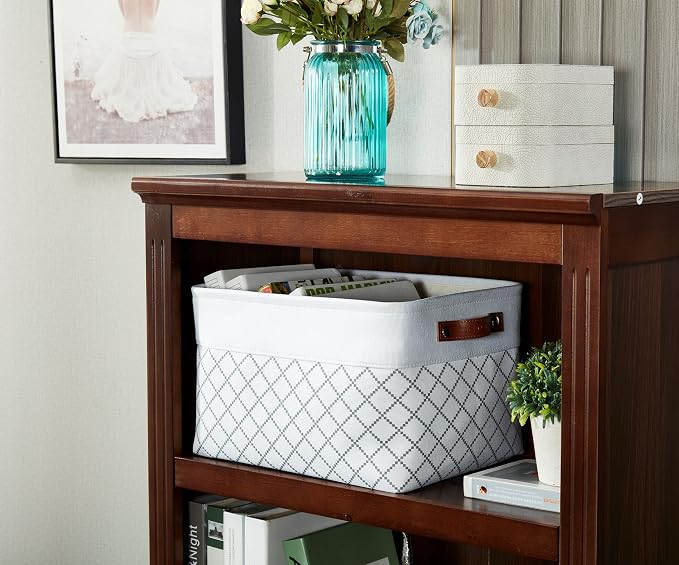 DECOMOMO White Storage Bins Fabric Storage Baskets - Image 8