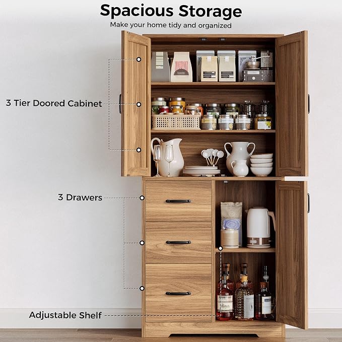 IRONCK Pantry Cabinet, Storage Cabinet - Image 4