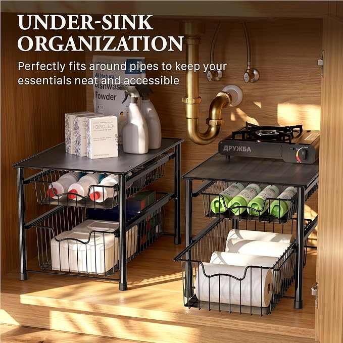 Simple Houseware Stackable Sliding Basket Organizer Drawer - Image 6