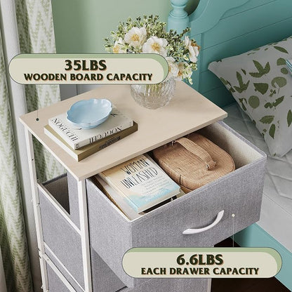WLIVE 4 Drawers Dresser for Bedroom, Light Grey Fabric Clothes Storage - Image 5