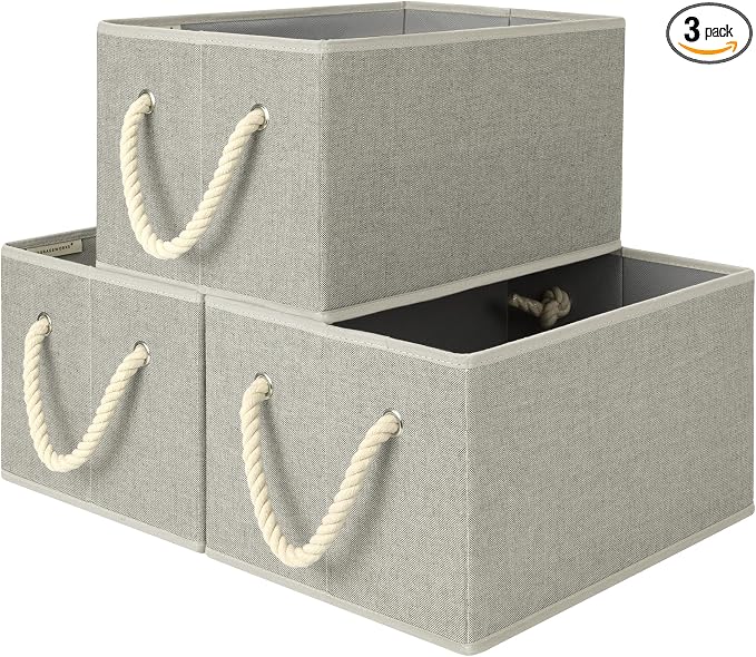 StorageWorks Storage Baskets for Shelves, Foldable Fabric Closet Storage Bins by StorageWorks