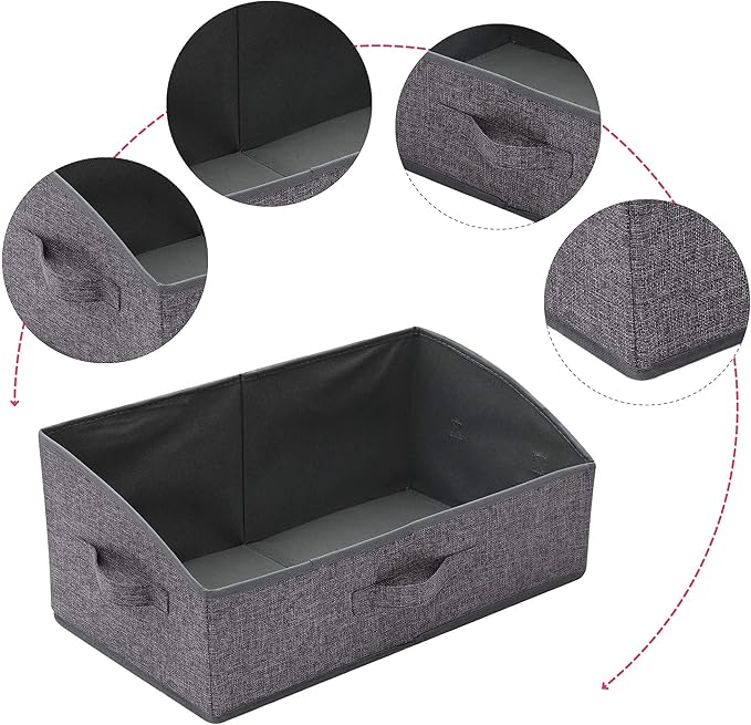TENABORT 6 Pack Trapezoid Large Foldable Closet Storage Bins - Image 3