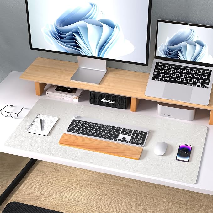 Aothia Leather Desk Pad Protector, Mouse Pad, Office Desk Mat, Non-Slip PU - Image 9