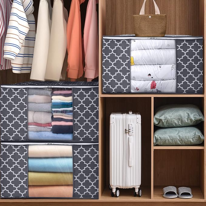 WISELIFE Storage Bags, Large Blanket Clothes Organization and Storage Containers - Image 4